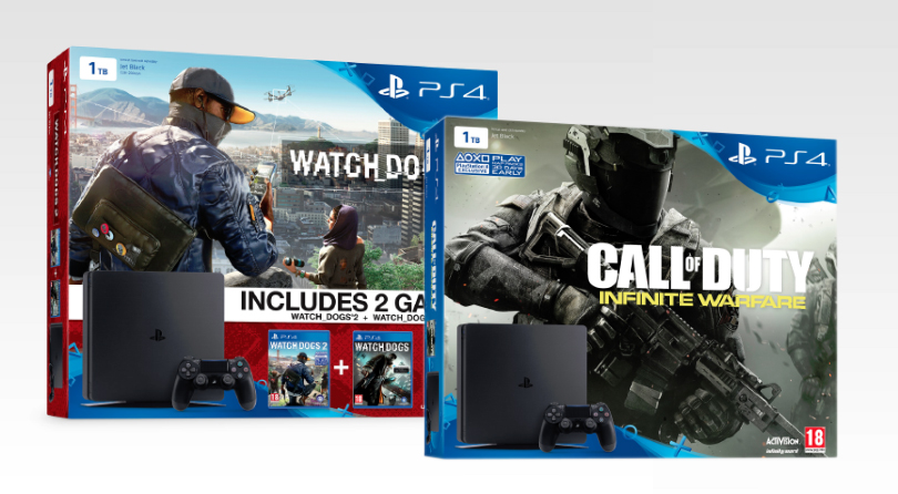 Primeros packs anunciados de PlayStation 4 Slim – Watch Dogs 2 y CoD: Infinite Warfare