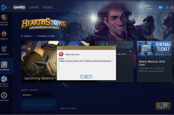 La última actualización de Hearthstone hace que no puedas jugar, aquí tienes la solución
