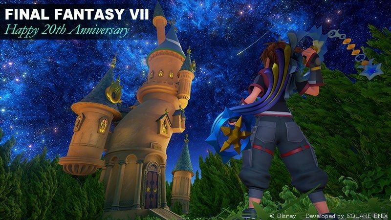 Kingdom Hearts III nos sorprende con una imagen en honor del 20º aniversario de Final Fantasy VII