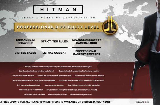 El Nivel de Dificultad Profesional llega a HITMAN