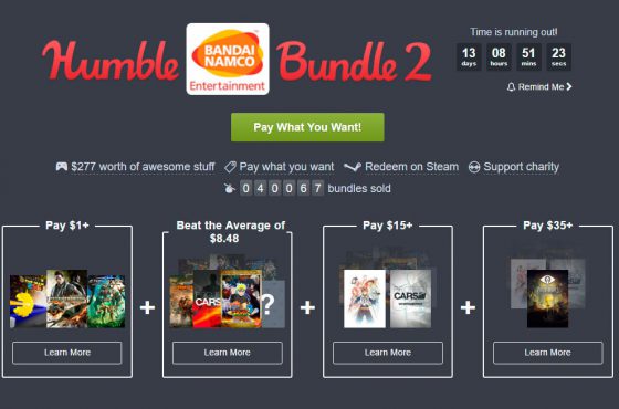 Nuevo Humble Bundle de Bandai Namco disponible