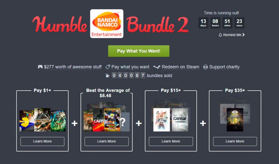Nuevo Humble Bundle de Bandai Namco disponible