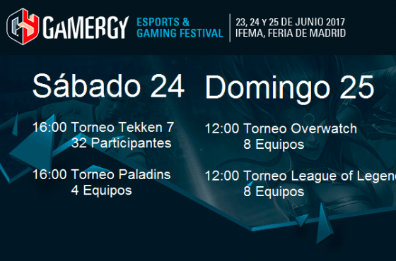 Torneos Gamergy 23, 24 y 25 de Junio de 2017