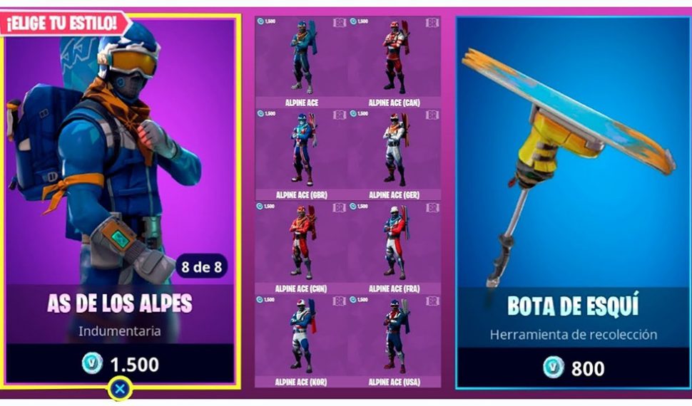 Fortnite presenta sus nuevas skins con temática de esquí
