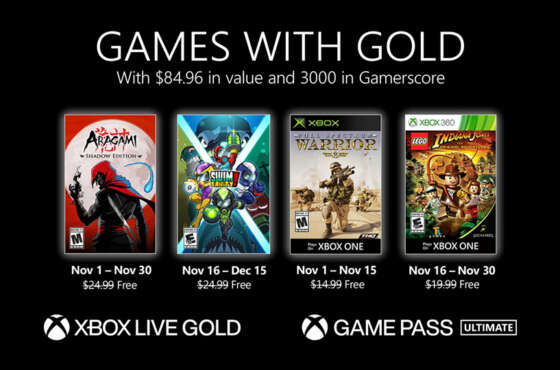 Xbox Games with Gold de noviembre de 2020