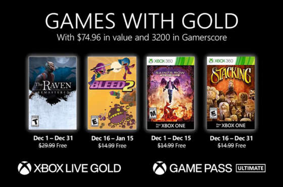 Xbox Games with Gold de diciembre de 2020