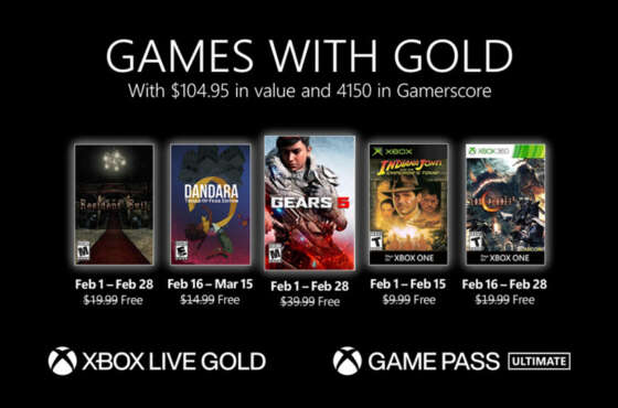 Anunciados los Games with Gold de febrero de 2021
