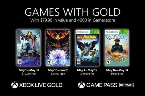 Anunciados los Games with Gold de mayo de 2021