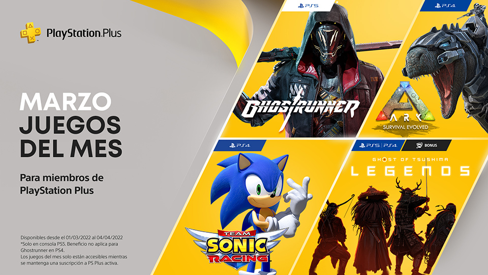 PlayStation Plus como nuevos títulos del mes de marzo