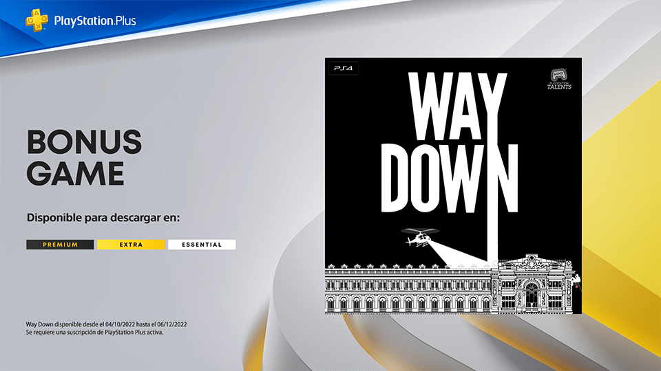 Way Down, disponible como bonus game