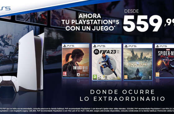 Ahora PS5 más un juego a elegir desde 559,99 € hasta el 14 de mayo
